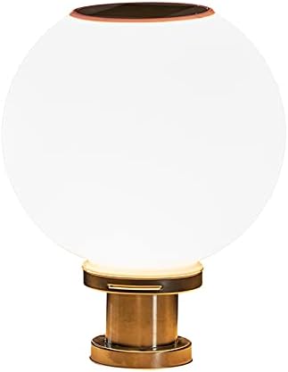 LED Post Light Outdoor, Traditional Silver LED Post Lighting Simple Acrylic Globe Solar Powered Patio Light for Garden Yard Post Pole Pillar Mount Landscape, 12" Width