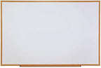 Universal Dry Erase Marker Board, Melamine, 72 x 48, Oak Wood Frame
