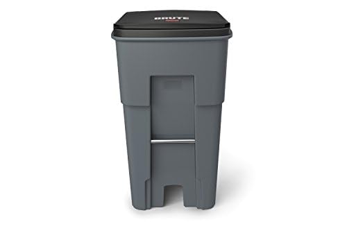 Rubbermaid Commercial Products Brute Rollout Trash Can, Gray, 65-Gallon
