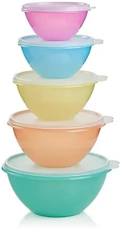 New Tupperware Wonderlier Mixing Bowl set of 5 with lids