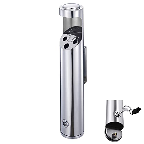 Wall Mounted Stainless Steel Cigar Ashtray for Outdoor Public Spaces - Large Capacity Commercial Cigarette Butts Container, Durable Smokers' Outpost Ashtray