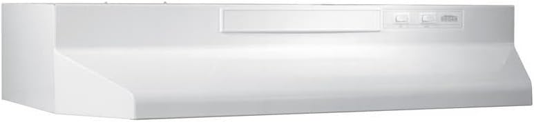 Broan-NuTone F403011 Insert with Light, Exhaust Fan for Under Cabinet Two-Speed Four-Way Convertible Range Hood, 30-Inch, White on White