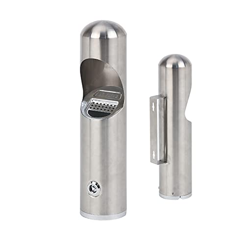 Wall Mounted Stainless Steel Cigar Ashtray for Outdoor Public Spaces - Large Capacity Commercial Cigarette Butts Container, Durable Smokers Outpost Ashtray