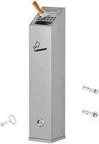 Wall Mounted Stainless Steel Cigar Ashtray - Large Capacity Commercial Cigarette Butt Container for Public Outdoor Spaces, Durable Smokers Outpost Solution