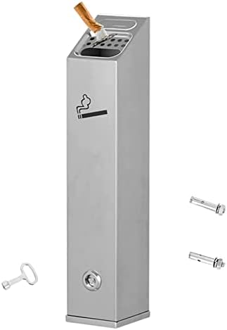 Wall Mounted Stainless Steel Cigar Ashtray - Large Capacity Commercial Cigarette Butt Container for Public Outdoor Spaces, Durable Smokers Outpost Solution