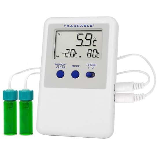 Traceable Ultra Calibrated Refrigerator/Freezer Thermometer (2 Bullet Probes)
