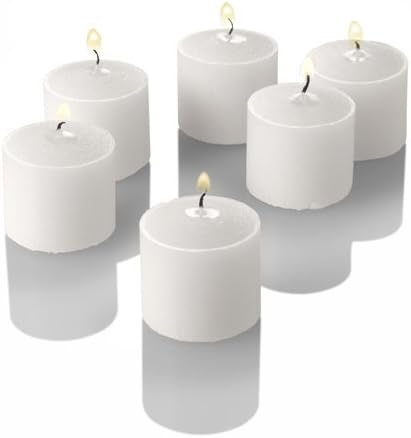 Set of 144 Richland Votive Candles White Unscented and 144 Clear Glass Eastland Votive Holders
