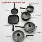 Cuisine::pro Stone Cookware Set, Non-Stick, Toxin-Free, 9 Piece