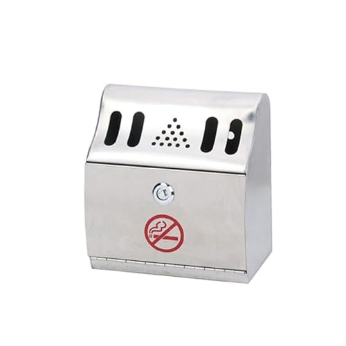 Wall Mounted Stainless Steel Cigar Ashtray for Outdoor Public Use - Large Capacity Commercial Cigarette Butts Container, Durable Smokers Outpost Solution