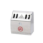 Commercial Wall-Mounted Stainless Steel Cigar Ashtray for Outdoor Public Spaces, Large Capacity Cigarette Butt Container, Durable Smokers Outpost Accessory