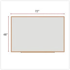 Universal Dry Erase Marker Board, Melamine, 72 x 48, Oak Wood Frame