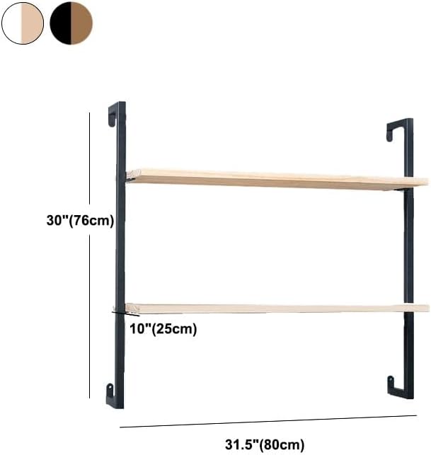 Industrial Wall Mounted Bookshelf Wall Shelf Rack Shoe Store Shoe Rack Wall-Mounted Bookshelf Wrought Iron Bag Rack Multi-Layer Clothing Store Decoration White Gold 31.5" L x 9.8" W x 29.9" H