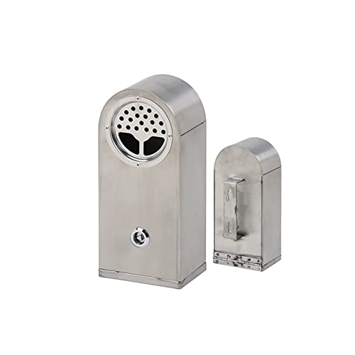 Commercial Wall-Mounted Stainless Steel Cigar Ashtray for Outdoor Public Spaces, Large Capacity Cigarette Butt Container, Durable Smokers Outpost Accessory