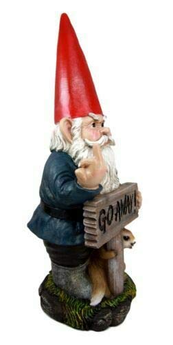 Ebros Garden Greeter Go Away! Unwelcome Gnomes Flipping Double Birds Statue Patio Outdoor Poolside Garden Figurine As Whimsical Decor Magical Fantasy Gnome (Set of 2 Rude Gnomes)