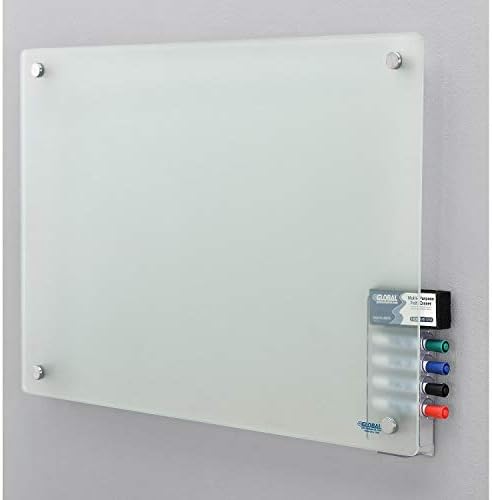 Global Industrial 36" W x 24" H Frosted Glass Dry Erase Board, Frameless
