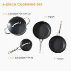 Cuisine::pro Ironroc Cookware Set, Non-Stick, Toxin-Free, 6 Piece