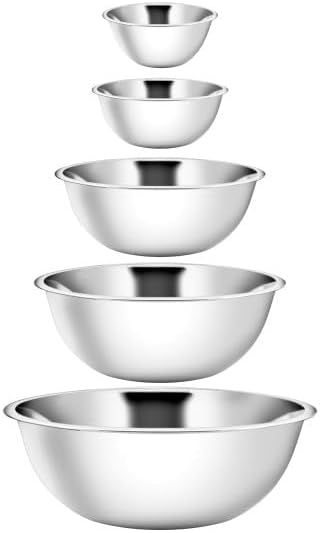 YBM HOME Pack of 1 Stainless Steel Mixing Bowl - Premium Polished Mirror Nesting Metal Bowl for Cooking and Serving, Stackable for Convenient Storage 1195 (0.5 Quart)