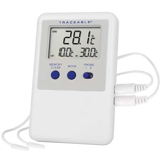 Traceable Ultra Calibrated Refrigerator/Freezer Thermometer (2 Bullet Probes)