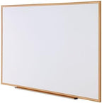 Universal Dry Erase Marker Board, Melamine, 72 x 48, Oak Wood Frame