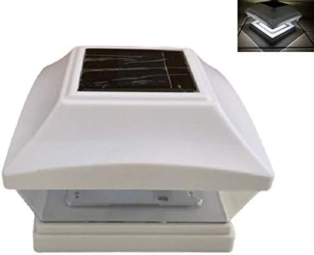 Outdoor Garden Set of 1/2/4/6/8/10/12 Premium Solar Power White/Black/Copper Finish SMD LED 4"X4" Fence Cap Light for 4"x4" PVC/Vinyl and Wood Post (White Finish Color, Set of 12 Lights)…