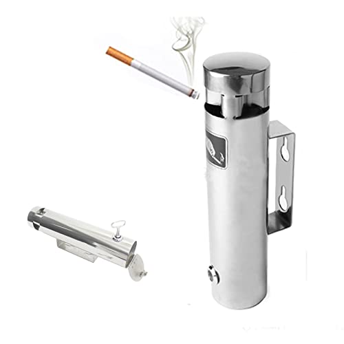 Wall Mounted Stainless Steel Cigar Ashtray for Outdoor Commercial Use - Large Capacity Smokers Outpost, Durable Cigarette Butts Container for Public Spaces