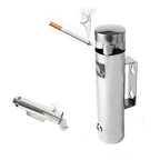 Wall Mounted Stainless Steel Cigar Ashtray for Outdoor Public Use - Large Capacity Commercial Cigarette Butts Container, Durable Smokers Outpost Solution