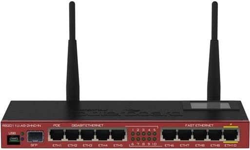 MikroTik RB2011UiAS-2HnD-IN, 4dBi, 30dBm, 600MHz, 128MB, 2. 4GHz, 5xEthernet, 5xGigabit, 1xSFP, PoE out, USB, L5
