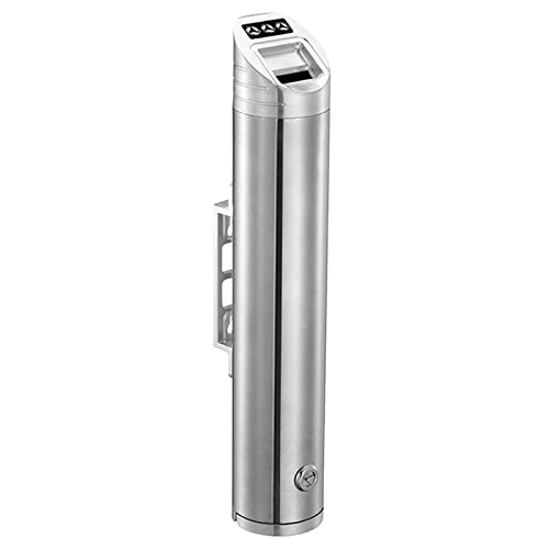 Wall-Mounted Stainless Steel Cigar Ashtray for Outdoor Public Spaces - Large Capacity Commercial Cigarette Butts Container, Durable Smokers Outpost Solution