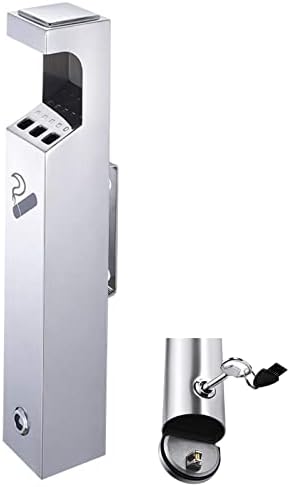 Wall-Mounted Stainless Steel Cigar Ashtray for Outdoor Public Spaces - Large Capacity Commercial Cigarette Butt Container, Durable Smokers Outpost Solution