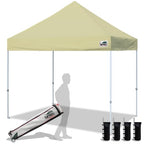 Eurmax USA 10x10ft Pop Up Canopy,Commercial Instant Tent for Outdoor Events,Patented No-Tip Rolling Storage Bag with 4 Sandbags,UV & Water Resistant,Heavy Duty Portable Shelter Gazebo,White