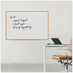 Universal Dry Erase Marker Board, Melamine, 72 x 48, Oak Wood Frame