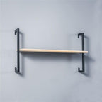 Industrial Wall Mounted Bookshelf Wall Shelf Rack Shoe Store Shoe Rack Wall-Mounted Bookshelf Wrought Iron Bag Rack Multi-Layer Clothing Store Decoration White Gold 31.5" L x 9.8" W x 29.9" H