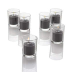 Set of 144 Richland Votive Candles Purple Unscented and 144 Clear Glass Eastland Votive Holders