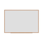 Universal Dry Erase Marker Board, Melamine, 72 x 48, Oak Wood Frame