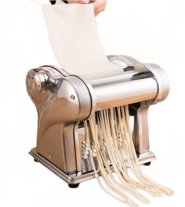 Automatic Electric Pasta Maker Machine, Commercial Stainless Steel Spaghetti Roller Noodle Pressing Machine for Spaghetti, Fettuccini, Lasagna, Dumpling Skins