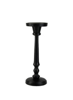 Serene Spaces Living Twilight Black Pillar Candle Holder, Elegant Cast Iron Candle Stand for Home Décor, Weddings, Birthdays, Cozy Evenings - Sturdy Base, 4.25" Diameter & 8.75" Tall, Pack of 6