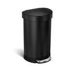 simplehuman 45 Liter / 12 Gallon Semi-Round Automatic Sensor Trash Can, Brushed Stainless Steel