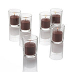 Set of 144 Richland Votive Candles Purple Unscented and 144 Clear Glass Eastland Votive Holders