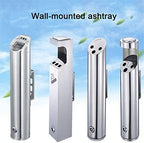 Wall Mounted Stainless Steel Cigar Ashtray for Outdoor Public Use - Large Capacity Commercial Cigarette Butts Container, Durable Smokers Outpost Solution