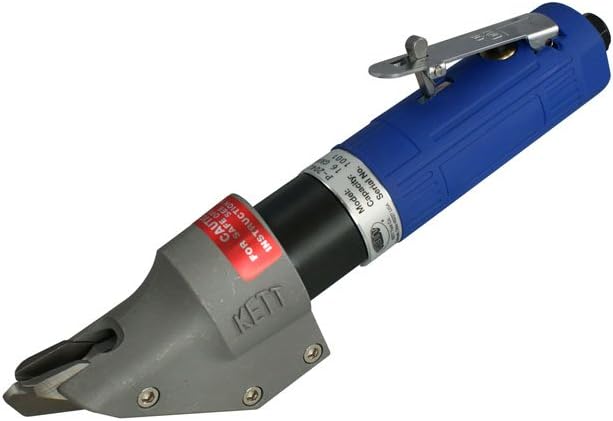 Kett P-2042 Pneumatic Straight Handle Sheet Metal Shear – 16 Gauge Steel Capacity, Variable Speed Air Tool for Steel & Stainless Metal Cutting