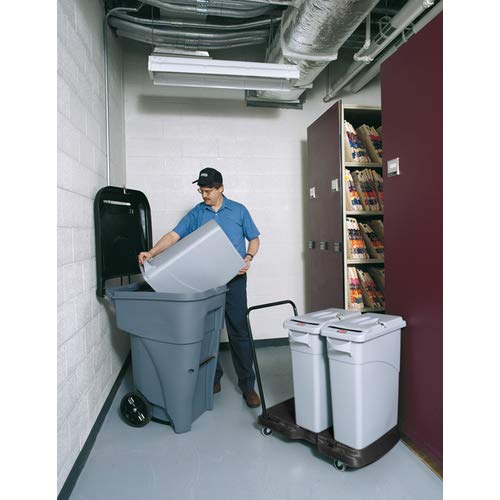 Rubbermaid Commercial Products Brute Rollout Trash Can, Gray, 65-Gallon