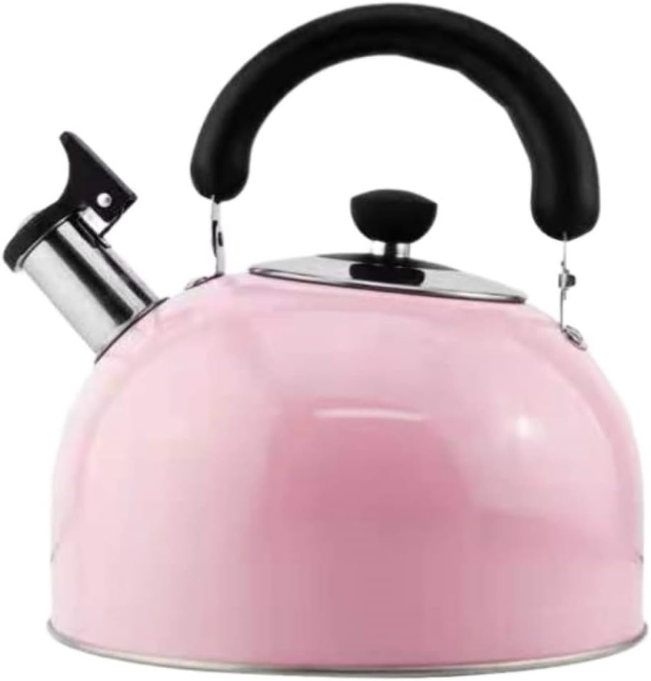 Stainless Steel Stove Top Whistling Kettle Hot Water Tea Pot Fast to Boil Whistling Tea Kettles(Pink,3L)