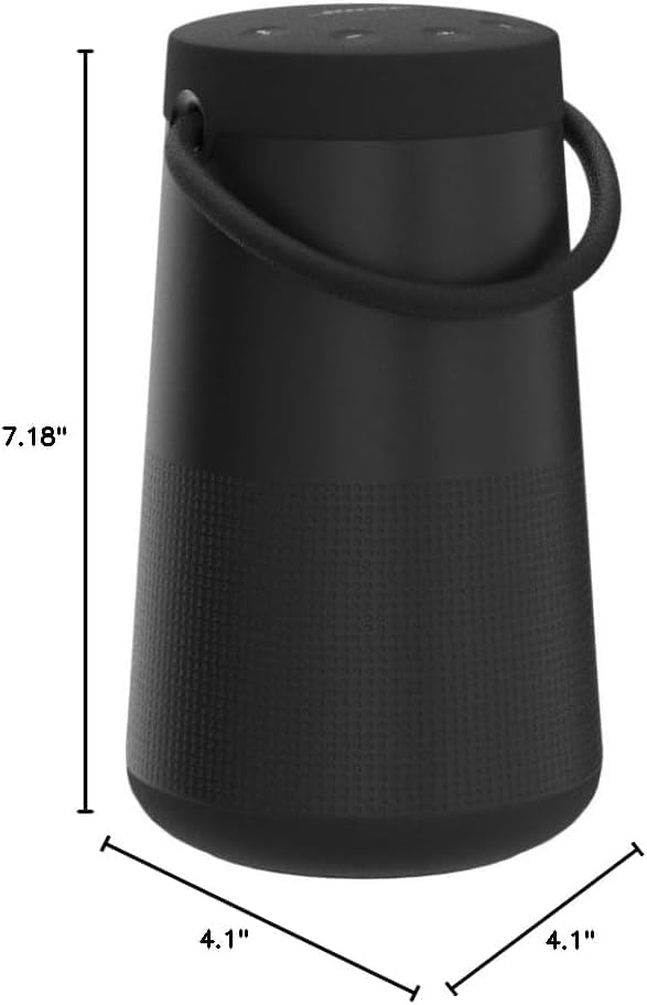 Bose SoundLink Revolve+ (Series II) Bluetooth Speaker Bundle with Fast Charger, Portable Speaker with Mic, Wireless, Water Resistant with 360 Degree Sound, Long Lasting Battery and Handle, (Black)