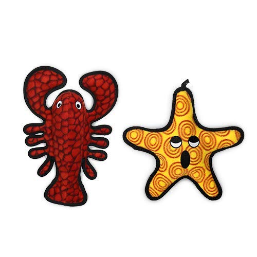 TUFFY® 5 Pack Jr Lobster, Giraffe, 3WayTug, Penguin & Elephant Dog Toys