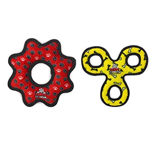TUFFY® 4 Pack Gear Ring Rabbit Boomerang Turkey Plush Dog Toys