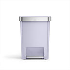 simplehuman 45 Liter / 12 Gallon Rectangular Kitchen Step Trash Can with Soft-Close Lid, Grey Plastic