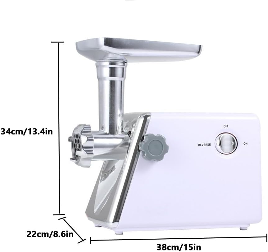 Electric Meat Grinder, Meat Mincer, Sausage Stuffer Maker, Food Grinder with Sausage, 3 Grinder Plates, Stainless Steel for Home Kitchen and Commercial Use