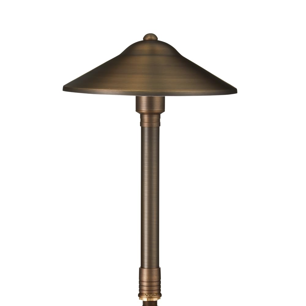VOLT Max Spread 12V Solid Brass Path Light (25" Tall, 9" Shade), Bronze
