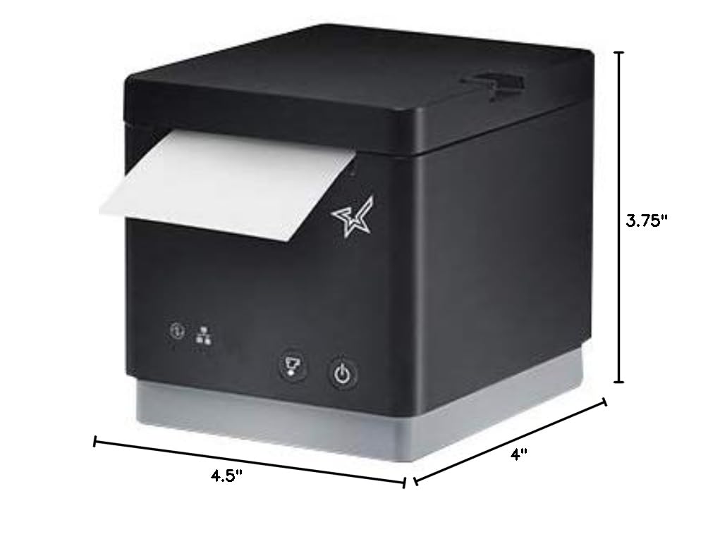 Star Micronics mC-Print2 2-inch Ethernet (LAN) / USB Thermal POS Printer with CloudPRNT, Cutter, and External Power Supply - Black