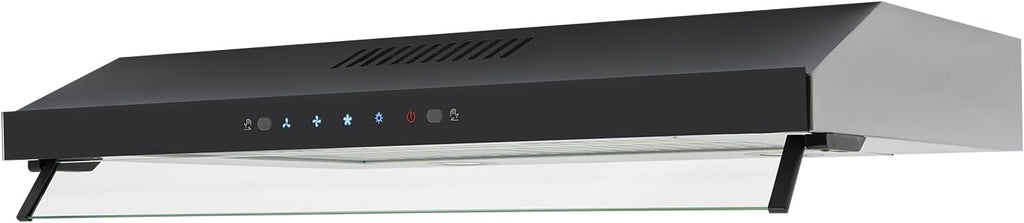 30inch Under Cabinet Range Hood, 900CFM Ducted/Ductless Stainless Steel Kitchen Vent Hood with 3-Speed Gesture Sensing&Touch Control, 2 LED Lights Time Setting Baffle Filters for Kitchens Restaurants